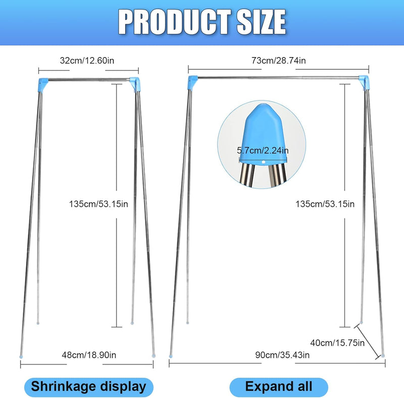 Roadtime Tragbarer Reise Kleiderständer, 13-28 Zoll Einziehbarer Wäscheständer, Zusammenklappbarer B