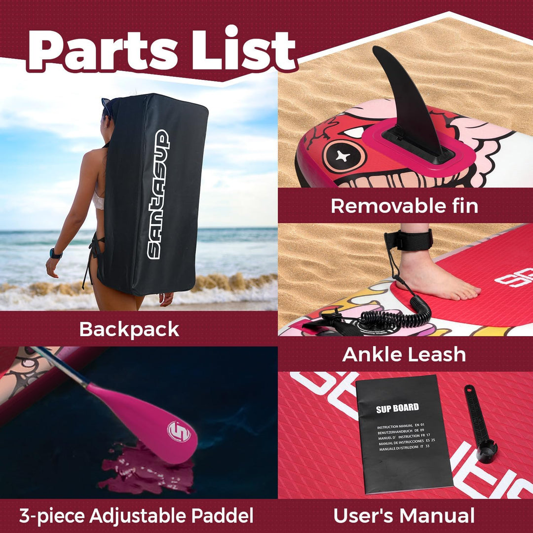 SantasupAufblasbares Stand Up Paddle Board 320/335cm Surfbrett SUP Komplettes Paddleboard Zubehör Ve