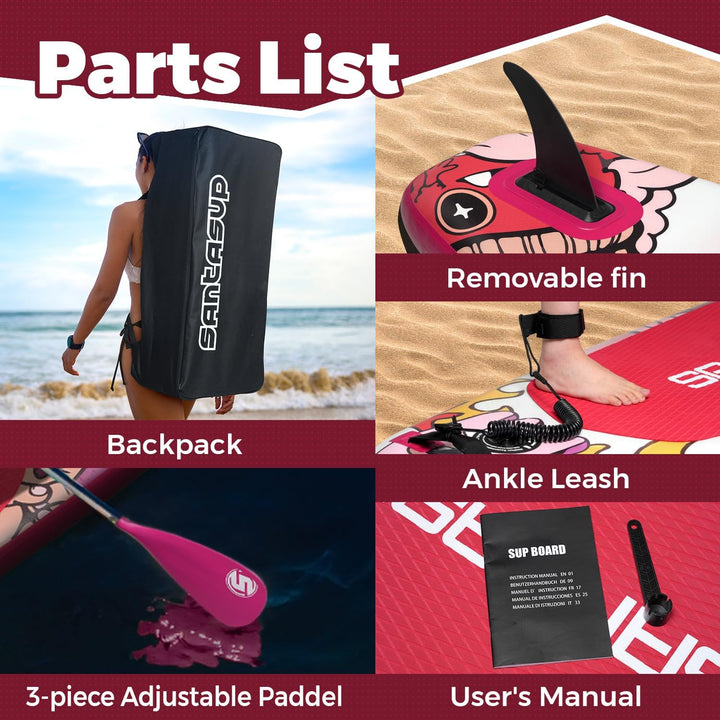 SantasupAufblasbares Stand Up Paddle Board 320/335cm Surfbrett SUP Komplettes Paddleboard Zubehör Ve