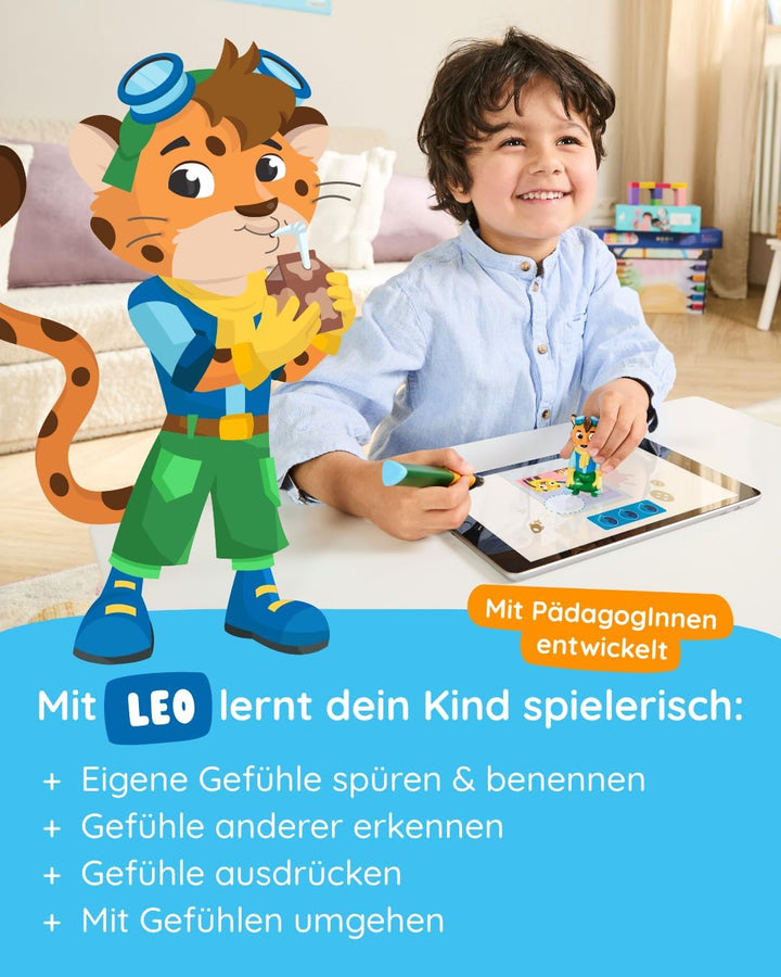 Edurino Figur Leo Meine Gefühle ab 4 Jahren inkl. App | Eigene Gefühle spüren & benennen | Gefühle A