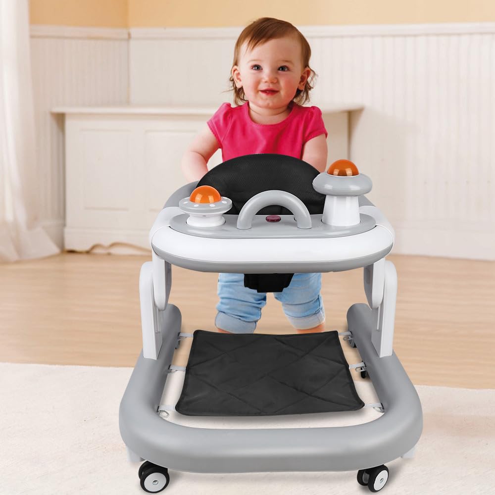 Lauflernhilfe für Babys, höhenverstellbar, mit leisen Rädern, Aktivitätszentrum mit Musik und Licht,