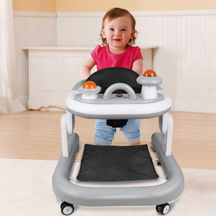 Lauflernhilfe für Babys, höhenverstellbar, mit leisen Rädern, Aktivitätszentrum mit Musik und Licht,