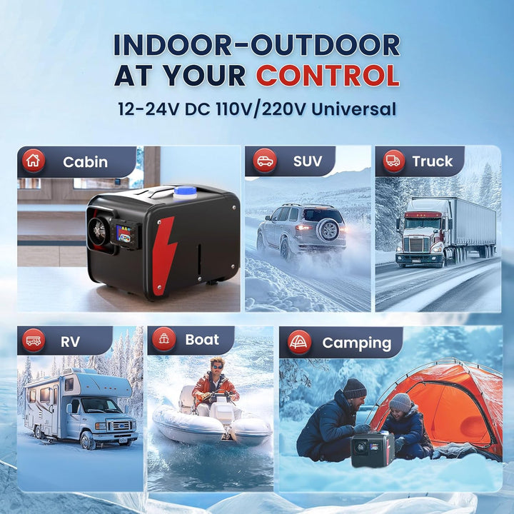 HCALORY 8kW Luft Dieselheizung,12 V/24 V 0,15–0,44 L/Std Diesel Standheizung Air Diesel Heizung mit