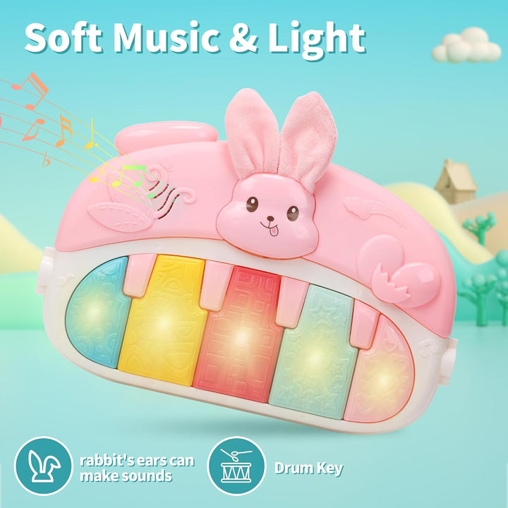 CUTE STONE Spielbogen Baby, Klavier Spieldecke baby mit Musik & Lichtern, Spielmatte mit Spielbogen