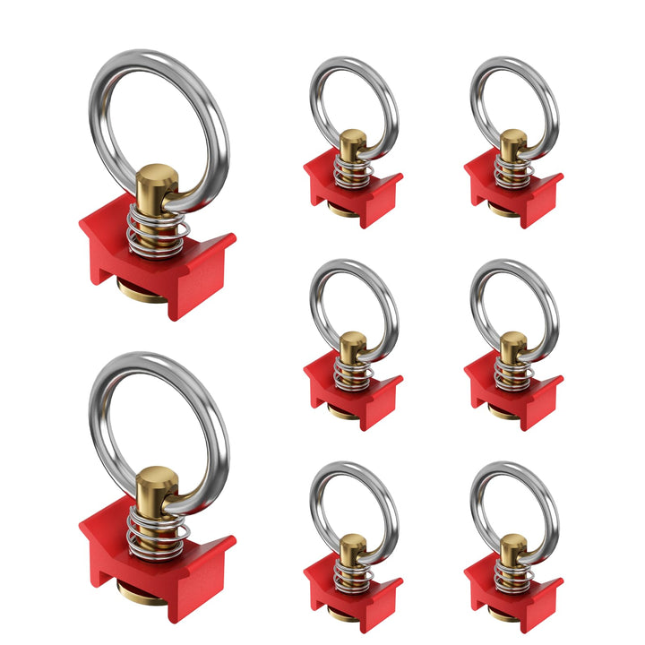 Airlineschiene Fitting Ring (8 Stück) | Zurröse 900 daN (900 kg) Tragkraft | Einfachendbeschlag für