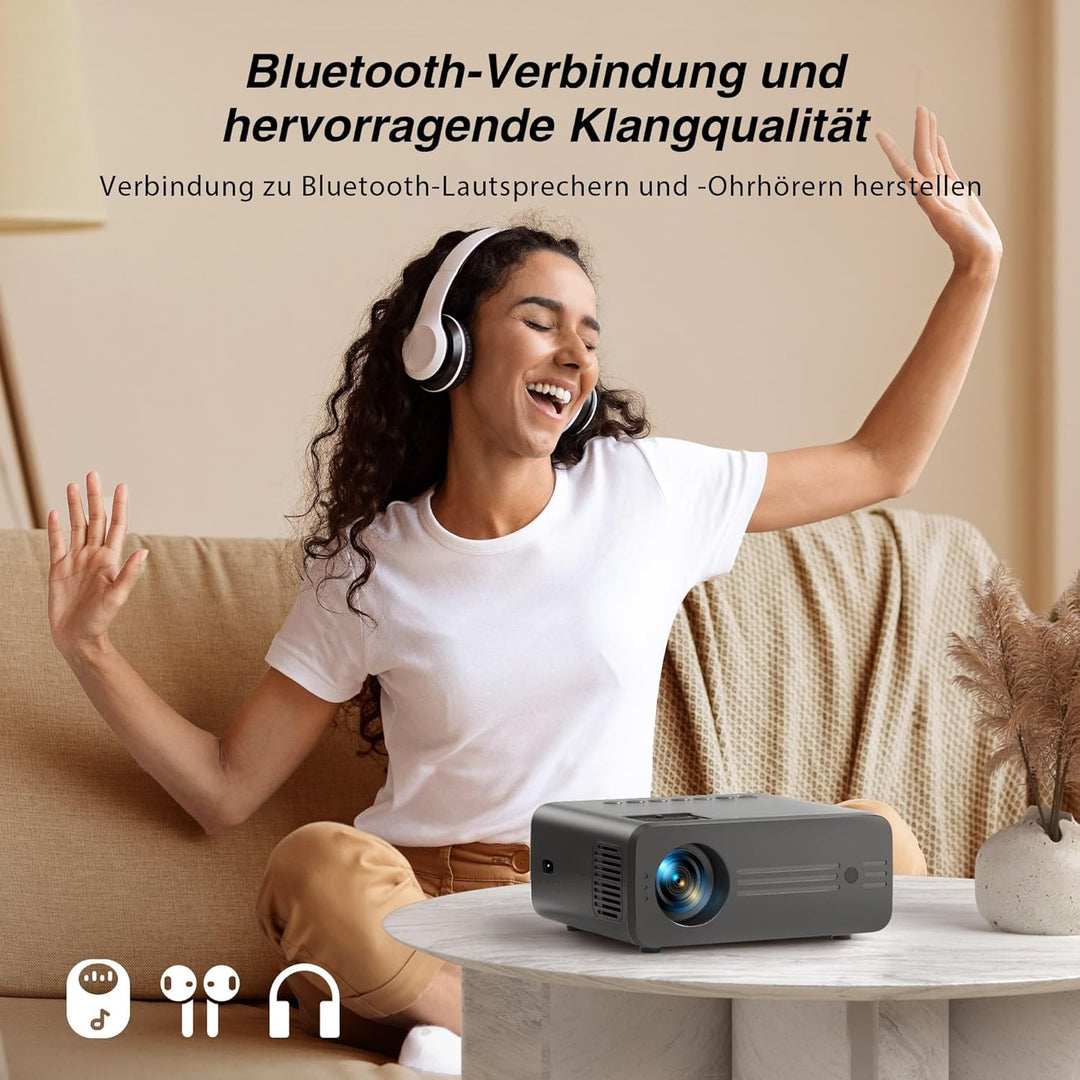 Beamer 5G WiFi Bluetooth, 10000 Lux Full HD 1080P 4K Unterstützt, iZEEKER Mini Projektor 300” Heimki