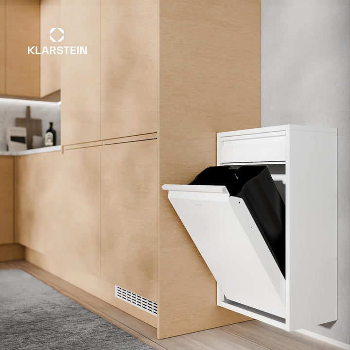 Klarstein Single-Compartment Mülleimer 50L - Edelstahl Abfalleimer Küche Mit Schublade, Wandmontage