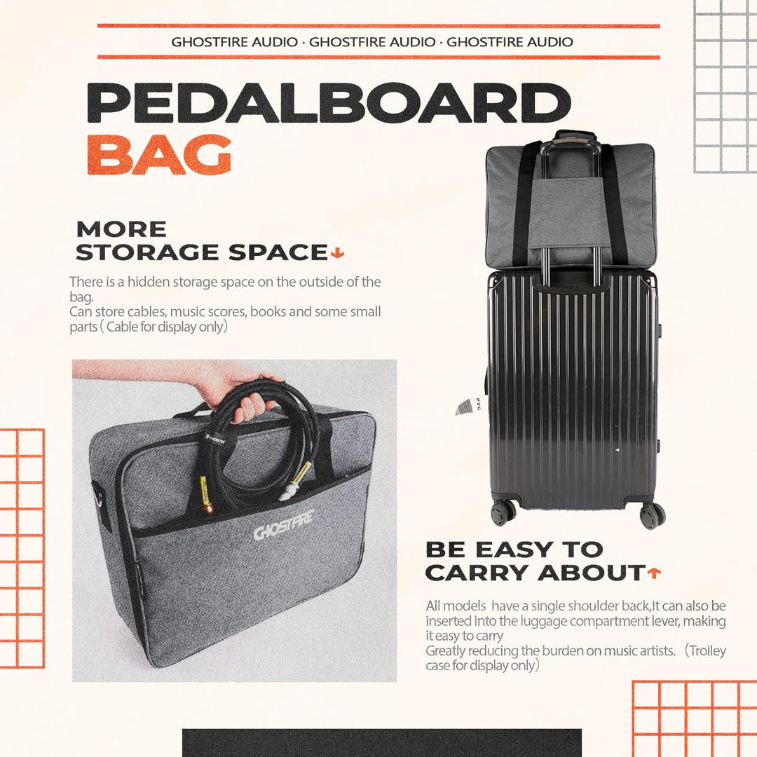 GHOSTFIRE Gitarrentasche, Pedalboard-Tasche, Zubehör, Aufbewahrungstasche, Tragetasche, 51,1 x 30 x