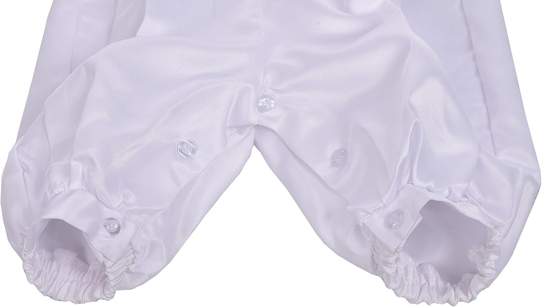 Lito Angels Satin Taufkleidung Taufanzug mit Hut für Baby Junge, Taufe Strampler Body Weiss Anzug, G