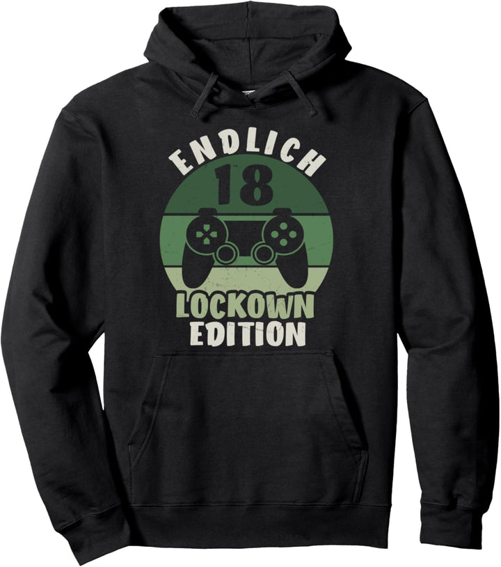 18. Geburtstag Junge Endlich 18 Lockdown Zocken Geschenk Pullover Hoodie
