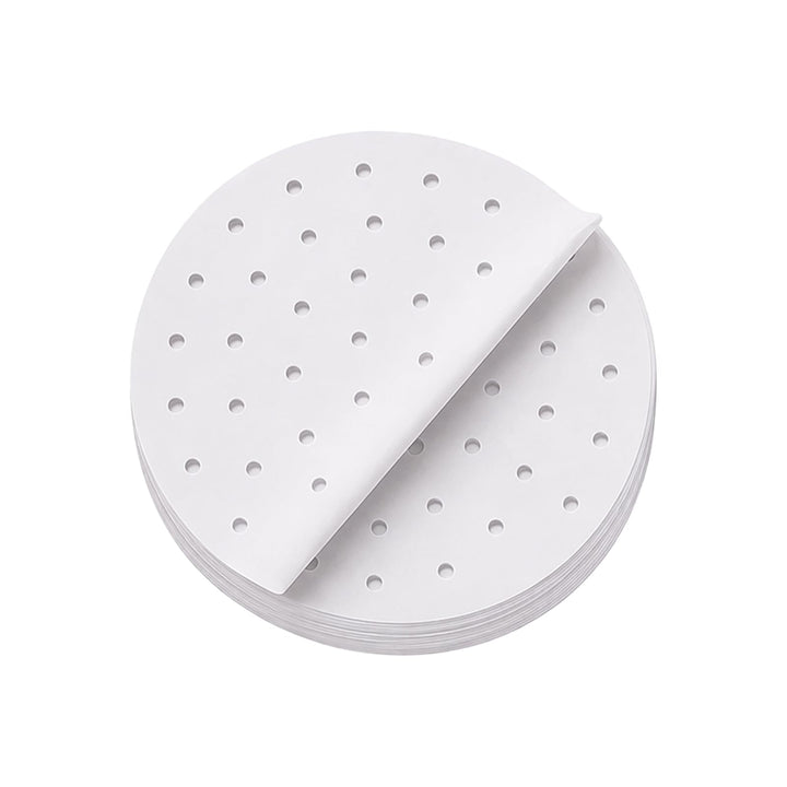25cm Backpapier für Heissluftfritteuse, Rund 100 Stück Perforiert Airfryer Backpapier Heissluftfritt
