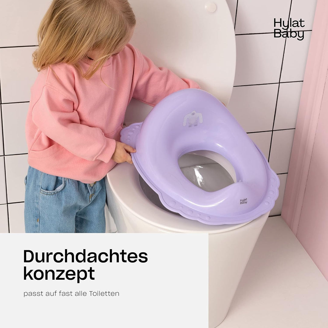 Hylat Baby Kinderhocker & Kindertoilettensitz Set - Rutschfester Tritthocker + Toilettenaufsatz für
