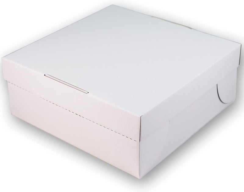 100 Tortenkartons 32x32x12cm 2teilig | Kuchen Transportbox aus Pappe für Torten und Kuchen | Praktis