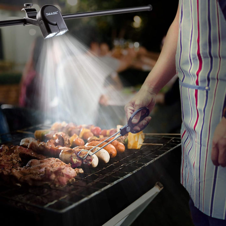 Grilllampe Grill Licht 10 LEDs verstellbare BBQ Grillbeleuchtung mit Touch Schalter und C-Klemme Bef