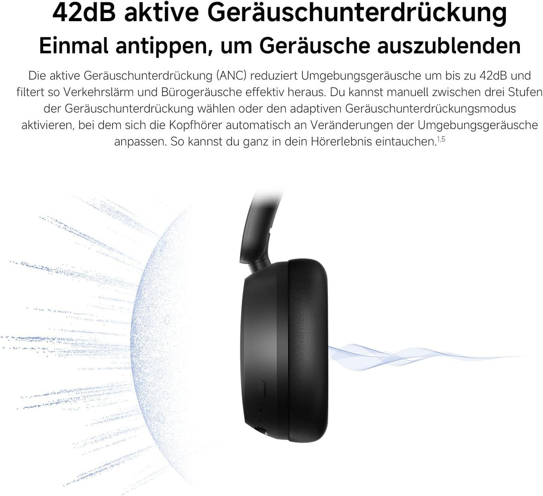 XIAOMI Redmi Headphones Neo Bluetooth Over-Ear-Kopfhörer, 42 dB Adaptive Aktive Geräuschunterdrückun