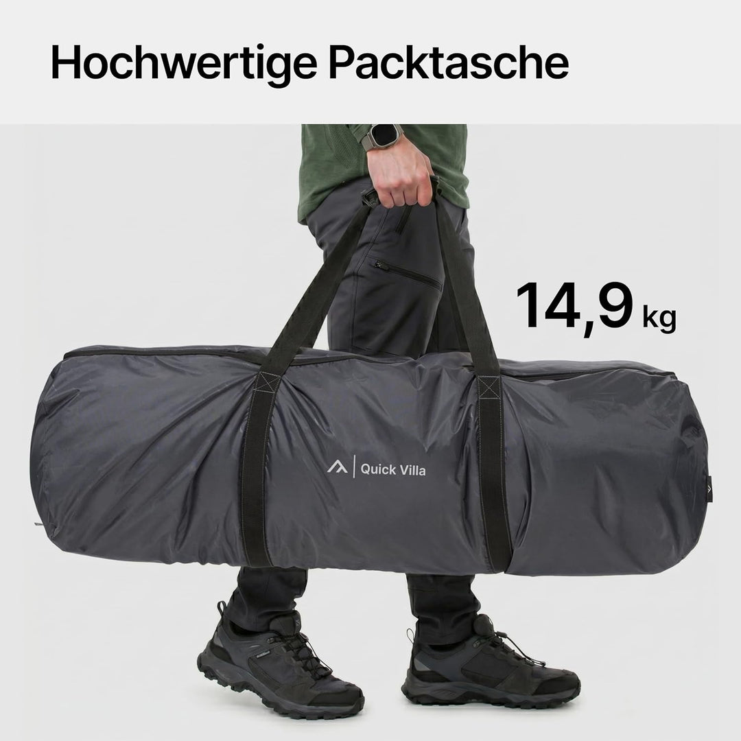 qeedo Quick Villa Familienzelt (für 4 oder 5 Personen) mit Quick-Up Schnellaufbau-System - Wasserdic