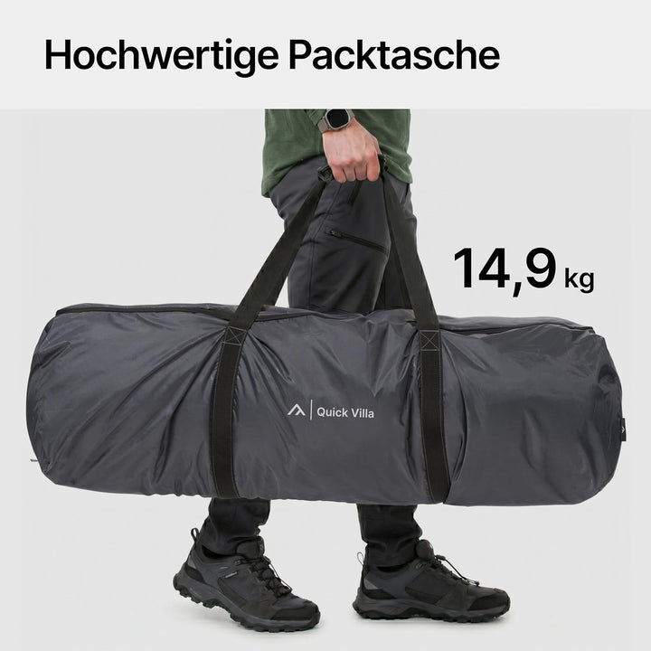 qeedo Quick Villa Familienzelt (für 4 oder 5 Personen) mit Quick-Up Schnellaufbau-System - Wasserdic