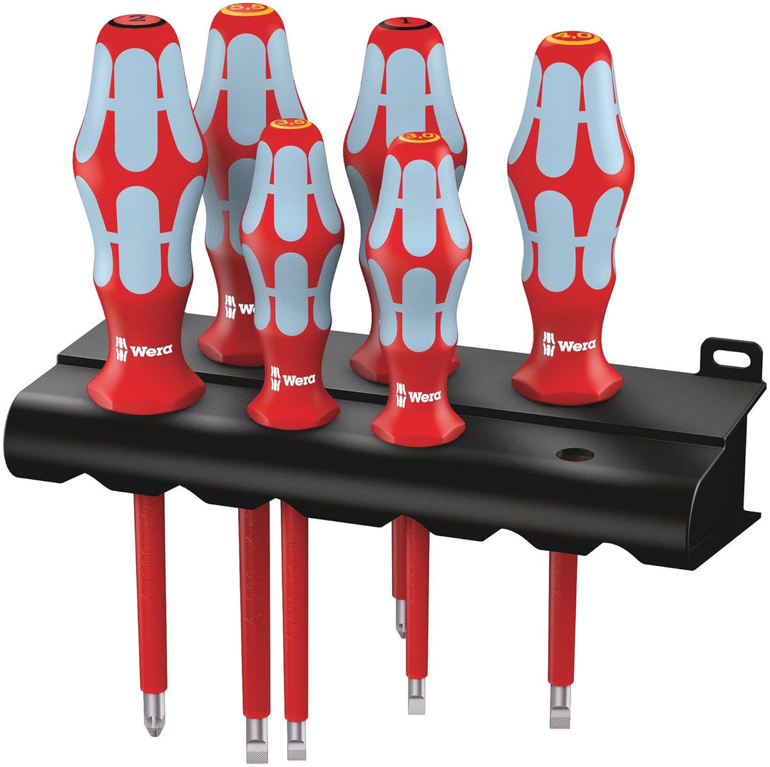 Wera 3167 i/7 VDE-isolierter TORX® Schraubendrehersatz, Edelstahl + Rack, 7-teilig & 3165 i/6 Schrau