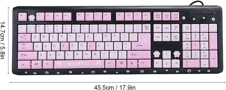 Niedliche USB Tastatur mit Kabel, Niedliche Cartoon USB Tastatur mit Kabel für Mädchen, Tragbare, Ko