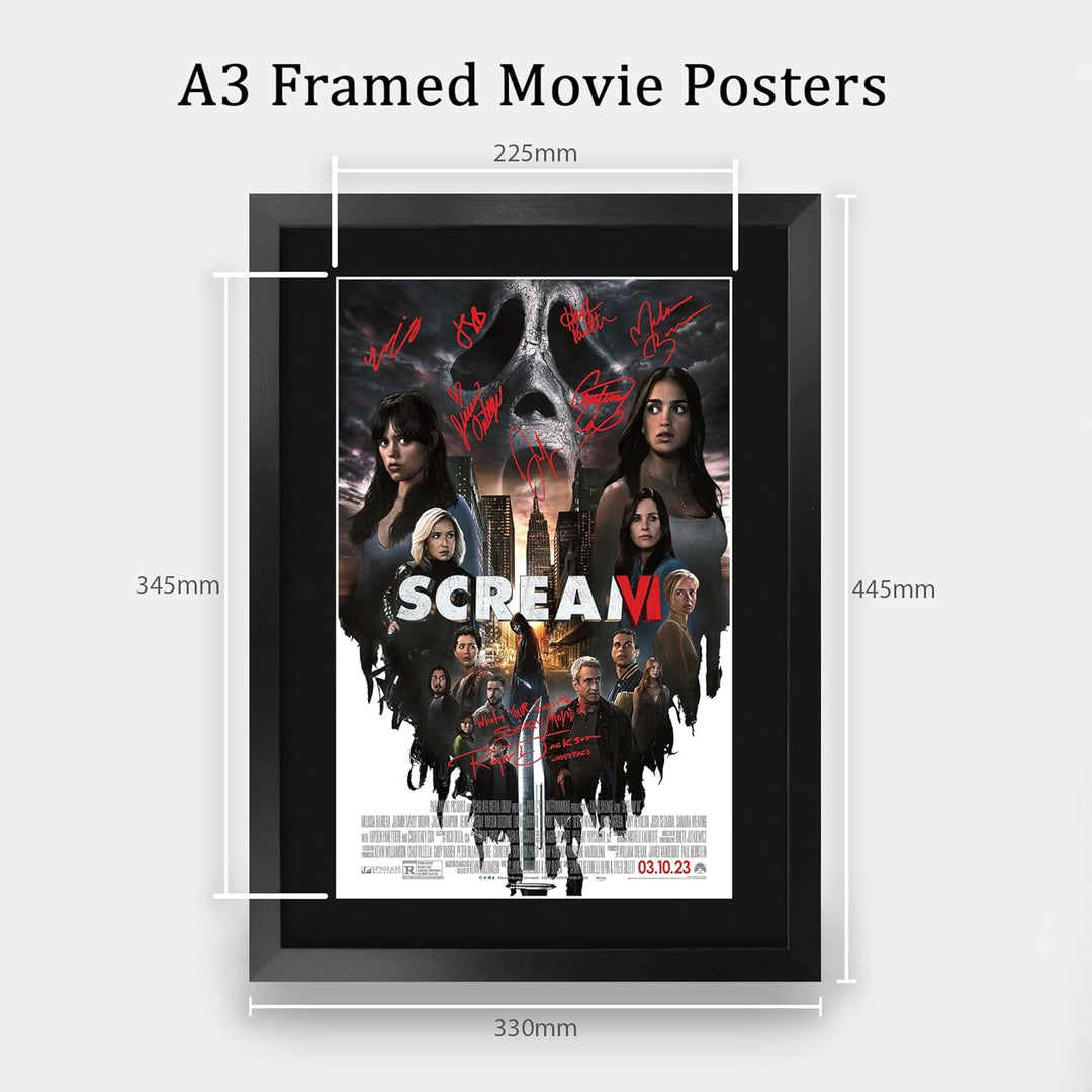 HWC Trading FR A3 Scream 6 Geschenke Geduckter Poster Signiertes Autogramm Foto für Fans von Film Me