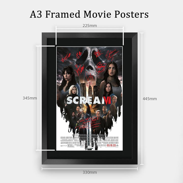 HWC Trading FR A3 Scream 6 Geschenke Geduckter Poster Signiertes Autogramm Foto für Fans von Film Me