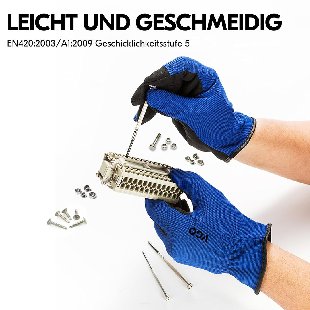 Vgo... 5 Paare Multifunktionale Arbeitshandschuh,Sicherheitshandschuhe,Bauarbeitshandschuhe, Gartenh