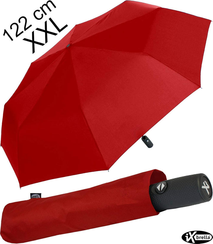 XXL Taschenschirm mit Auf-Zu-Automatik - Full Class - 122 cm grosses Dach Dunkel-rot, Dunkel-rot