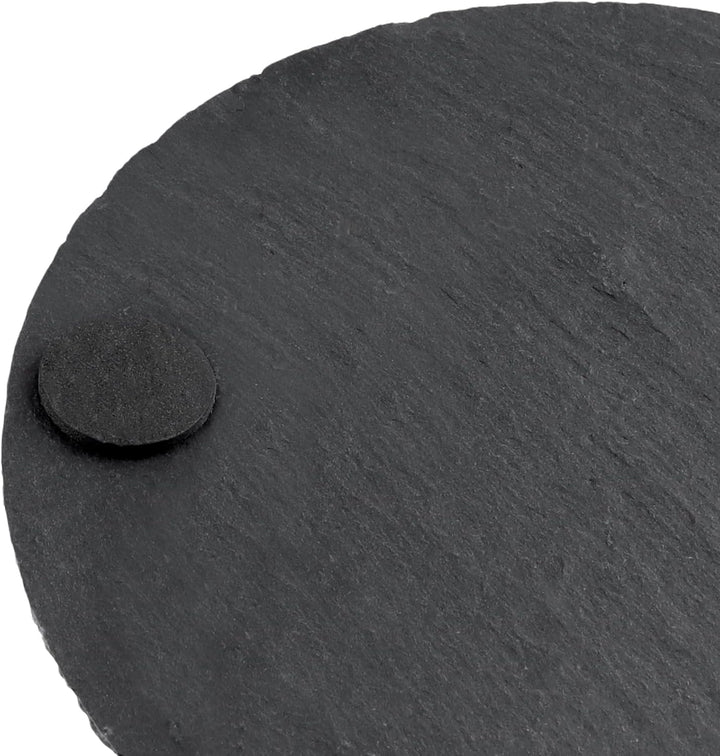 12 Stück 12cm Schwarz Schiefer Untersetzer Rund, Runde Schiefer Getränkeuntersetzer, Schieferplatte