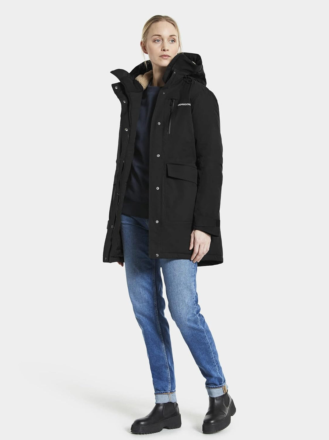 Didriksons Damen Winterjacke CIANA PARKA 2 36 Schwarz, 36 Schwarz