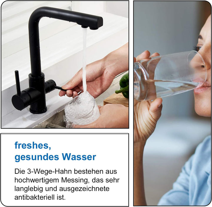 Wasserrhythm 3-Wege-Wasserhahn Küchenarmatur Küche 3 in 1 Mischbatterie Trinkwasserhahn Armatur für