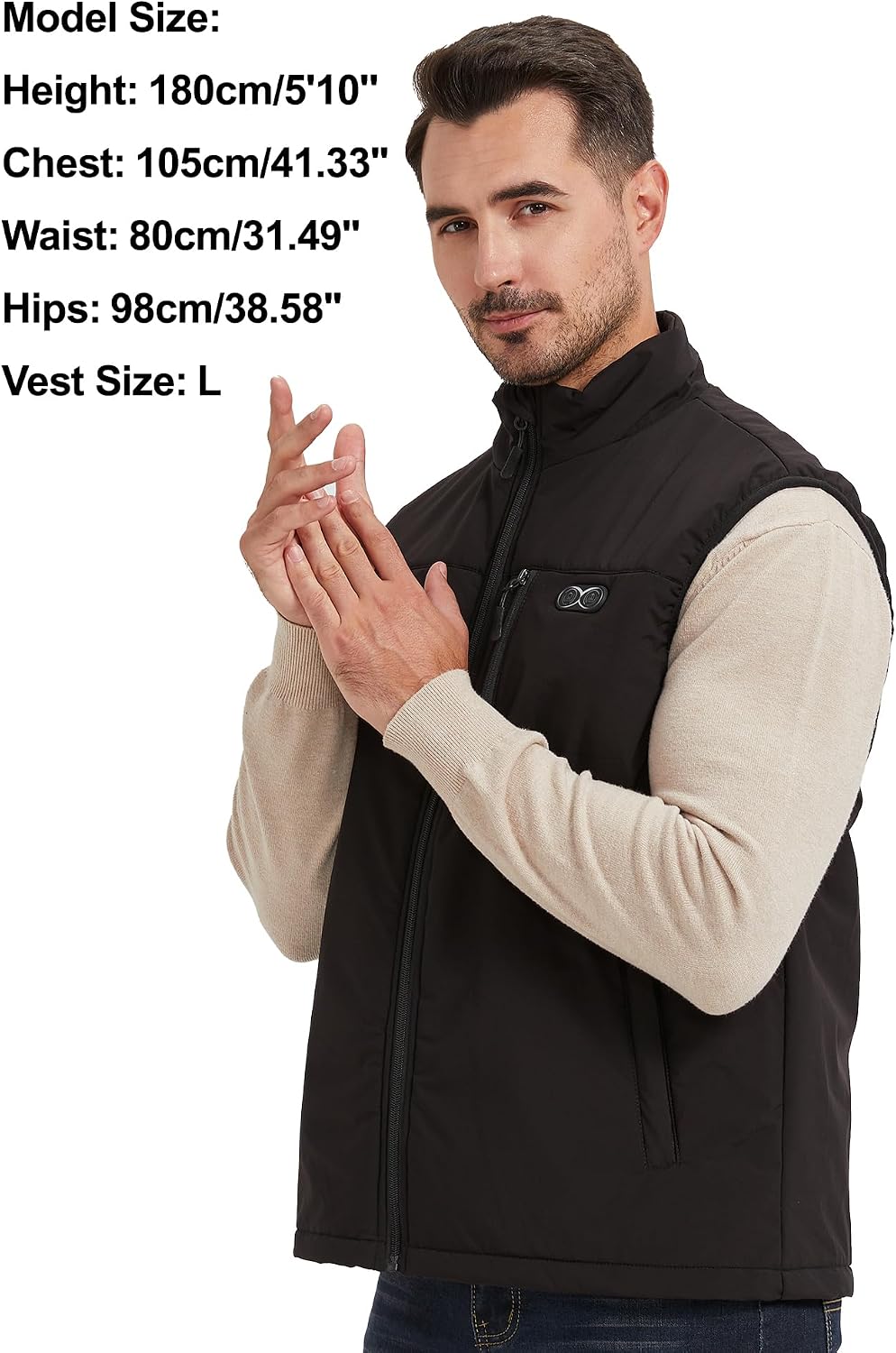 Beheizbare Weste Herren mit 3 Einstellbar Temperatur 11 Heizzonen Heizweste Damen Beheizbare Jacke M