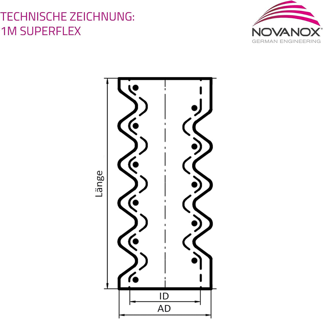 NovaNox® Superflex Silikonschlauch Drahteinlage Ø 13mm bis 54mm Grösse wählbar, Innendurchmesser:Ø 4