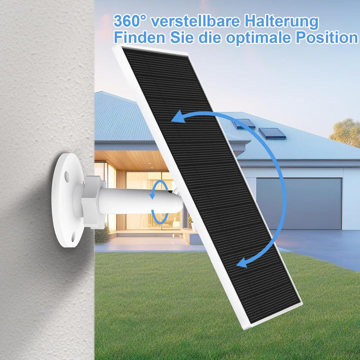 Solarpanel für Eufy Outdoor kamera, Kompatibel mit Eufycam Kamera, Kontinuierliche Stromversorgung,