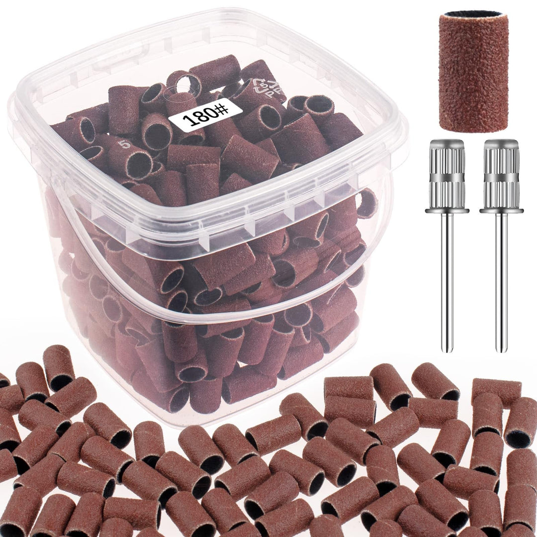 Rolybag Schleifbänder für Nagelbohrer, Körnung 180, Nagelschleifbänder, 200 Stück, braun, profession
