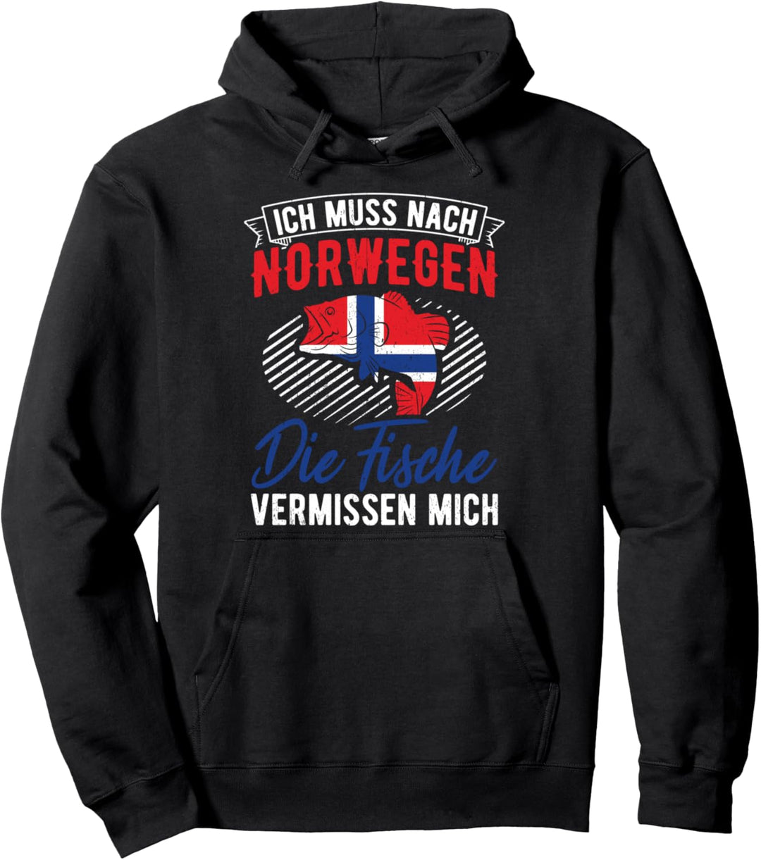 Ich muss nach NORWEGEN die Fische vermissen mich Norwegen Pullover Hoodie