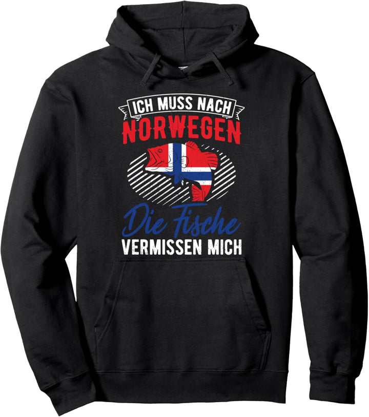 Ich muss nach NORWEGEN die Fische vermissen mich Norwegen Pullover Hoodie