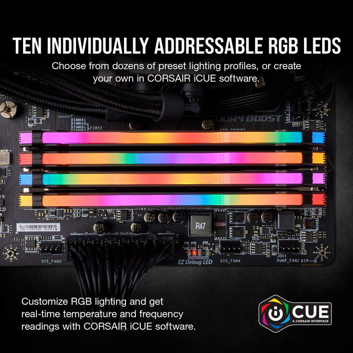 Corsair Vengeance RGB PRO 32GB (2x16GB) DDR4 3600 (PC4-28800) C18 Desktop Memory – schwarz 2 x 16 GB
