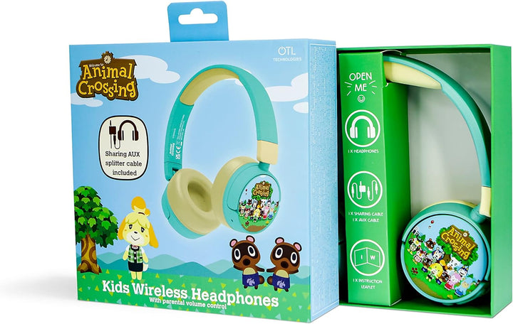 OTL Technologies Kabellose Kinder-Kopfhörer, Animal Crossing, Bluetooth, faltbar