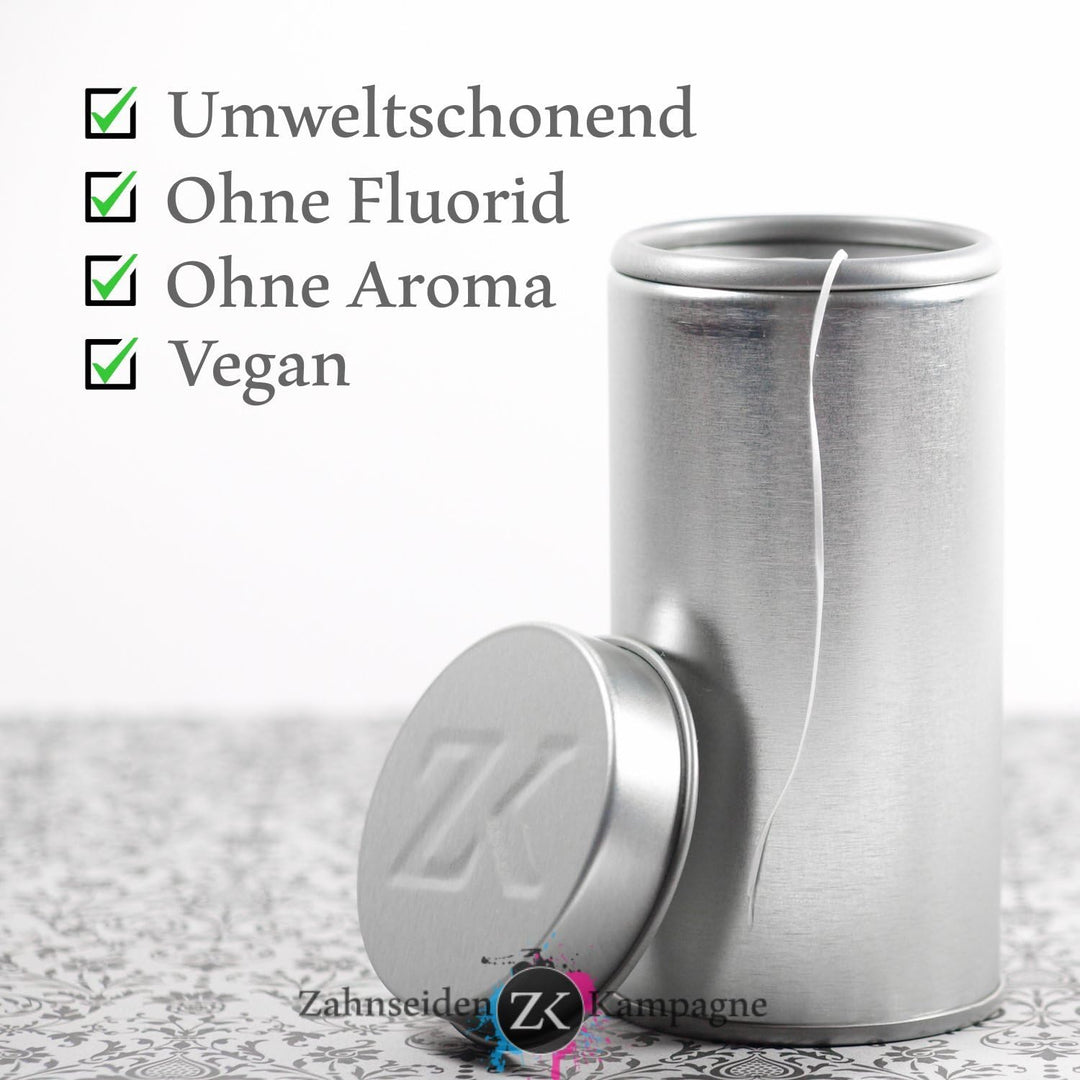 Zahnseidenkampagne Vegane PTFE Premium Zahnseide ungewachst (2x 500m Spule + Spender) 2 X 500 M + Do