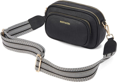 BOSTANTEN Damen Handy Umhängetasche, PU Leder Crossbody Schultertasche, Umhängetasche mit Breitem Gu