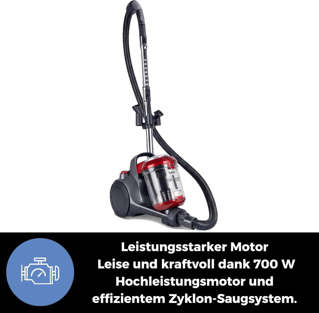 Fakir Trend BL 141 Staubsauger beutellos 700 W, Staubsauger ohne Beutel einstellbare Leistungsfunkti