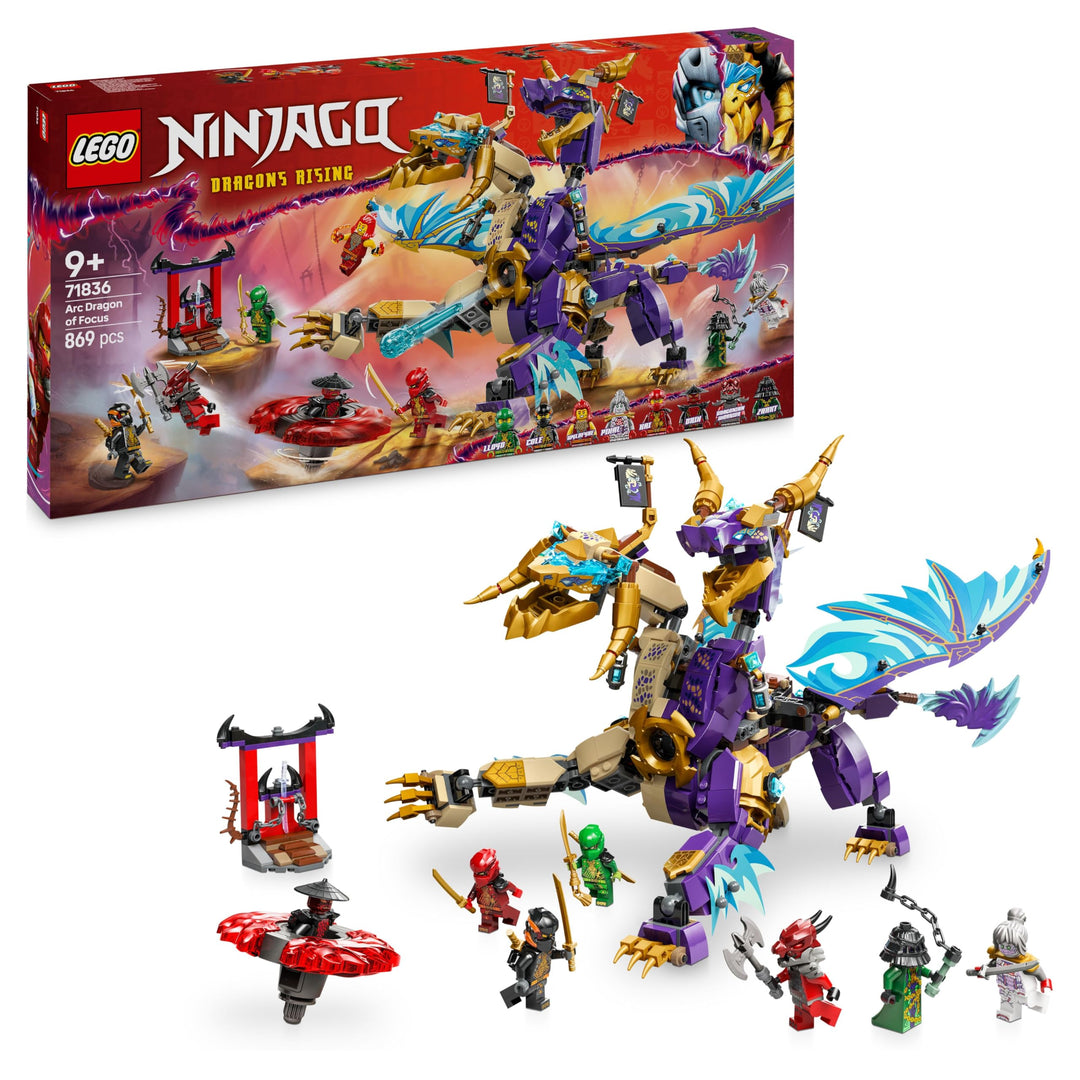 LEGO NINJAGO Lichtbogendrache - Spielzeug mit 8 Minifiguren und einem Spinjitzu-Spinner - Interaktiv
