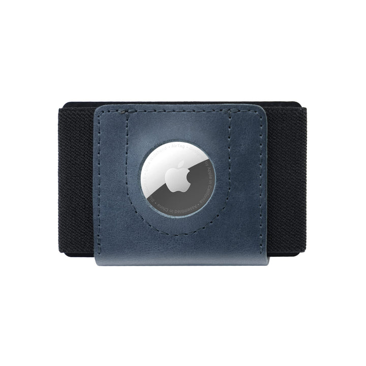 FIXED Smart Wallet für AirTag | Ledergeldbörse | Handgenäht in Tschechien (Tiny, Blau) Tiny Blau, Ti