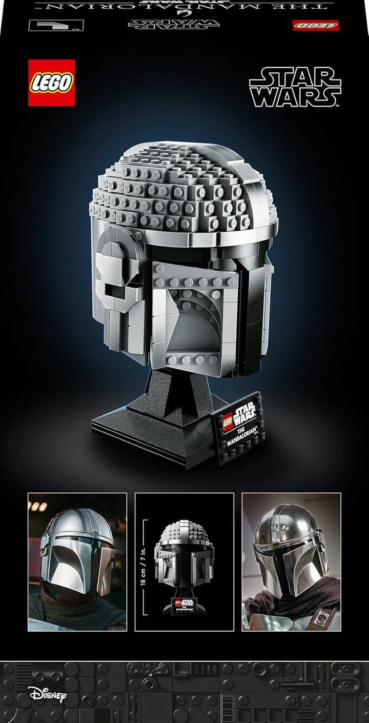 LEGO 75328 Star Wars Der Mandalorianer Helm Bausatz, Display Sammlerstück Deko-Set für Erwachsene, M