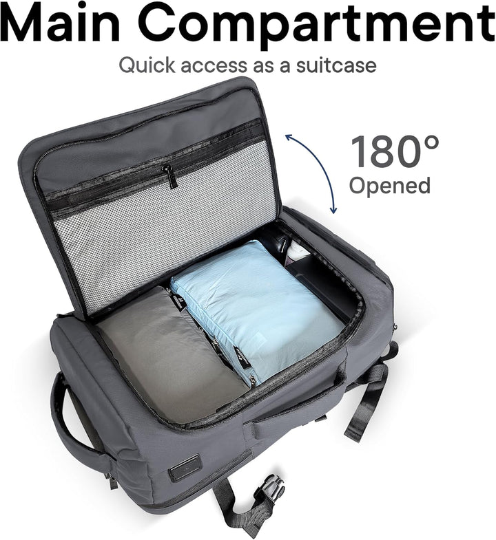 NANDADEVI Rucksack Herren, 40l, grosser, robuster, wasserabweisender Wanderrucksack mit Trocken- und
