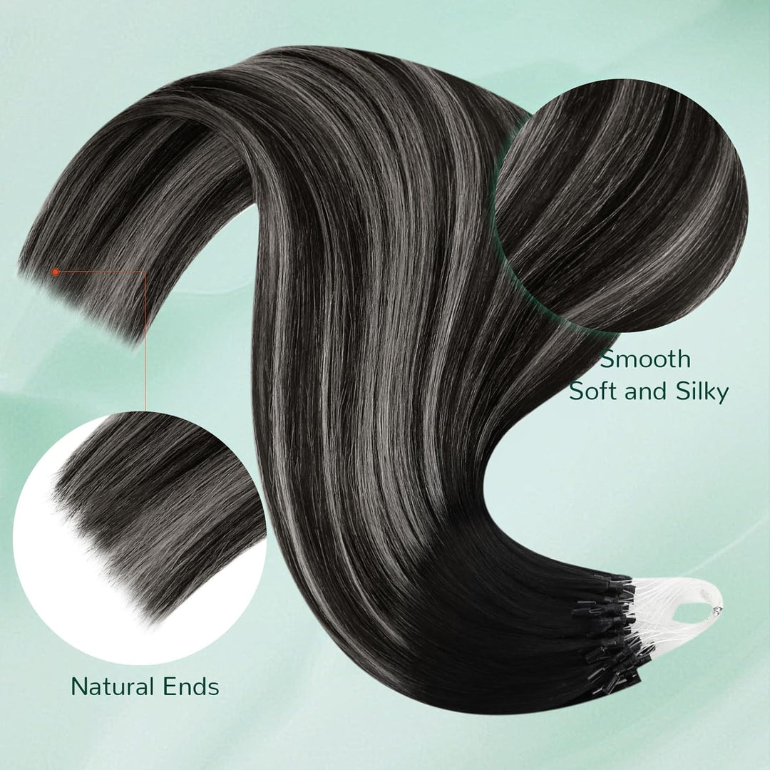 Easyouth Echthaar Extensions Microring Balayage Haarverlangerung Microring Echthaar Remy Micro Ring