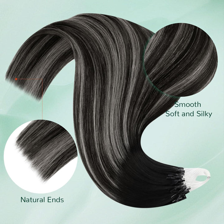 Easyouth Echthaar Extensions Microring Balayage Haarverlangerung Microring Echthaar Remy Micro Ring