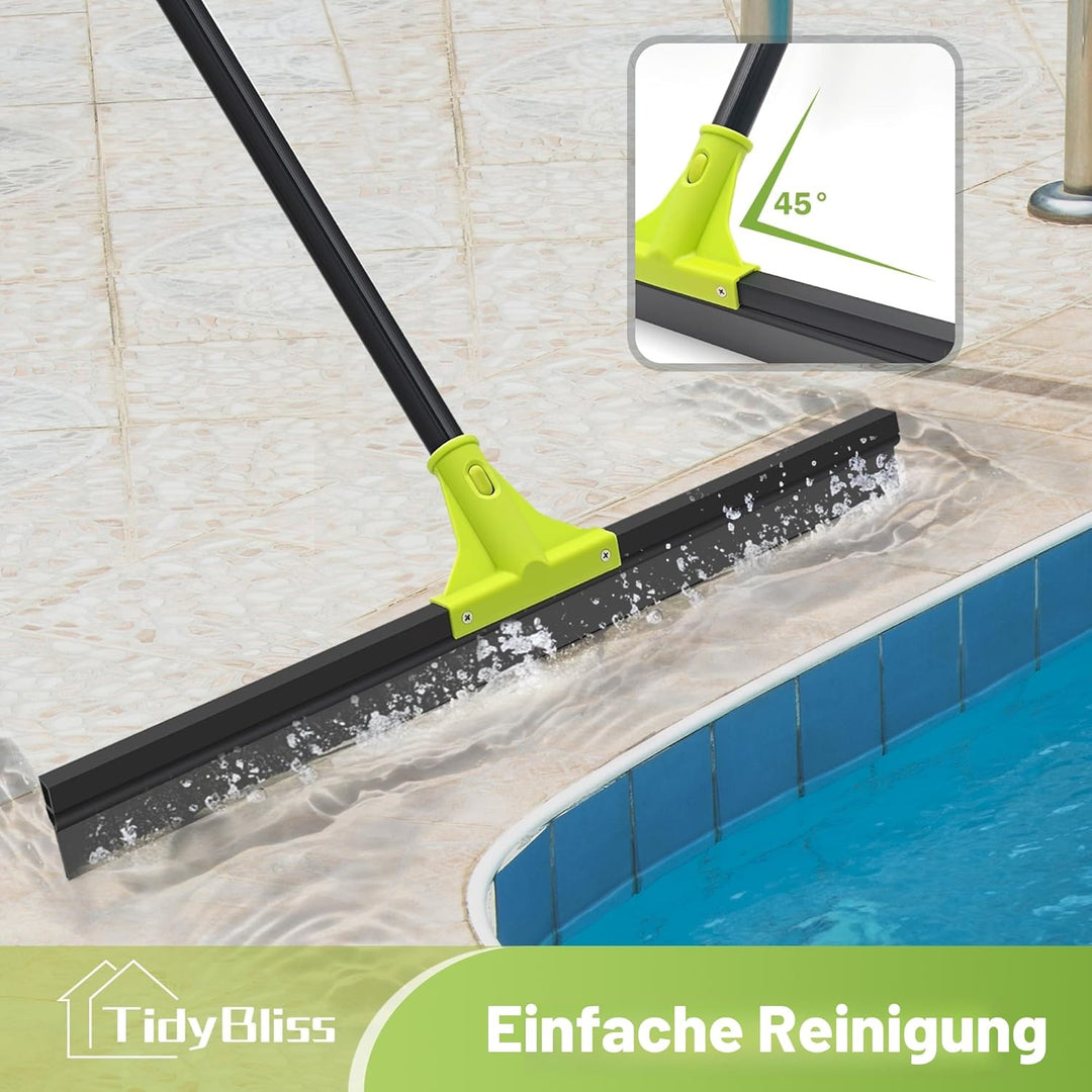 TidyBliss Wasserschieber Bodenabzieher 60 cm, Wasser Abzieher Boden mit Teleskopisc Stiel 158 cm, Wa