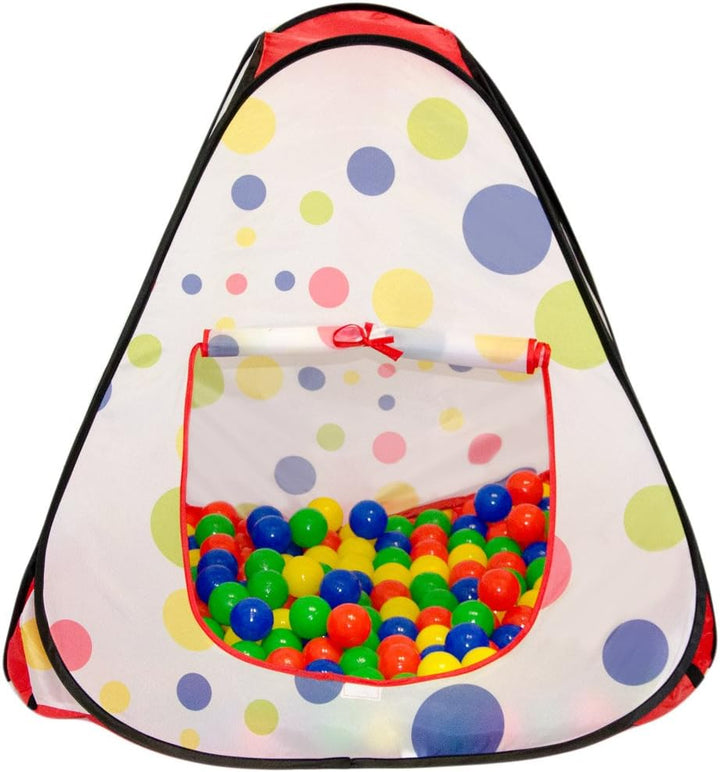 LittleTom Bällebad Kinderzelt für Drinnen & Draussen - 200 Bälle - 90x90x90 Zelt mit Bällen für Kind