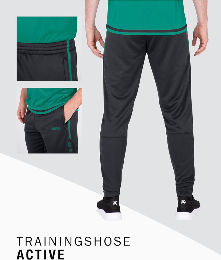 JAKO Herren Trainingshose Active I Sporthose Herren lang mit Elastischem Bund & Seitentaschen I Trai